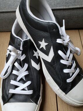 EUC CTOS Converse ONE STAR leather low jet black (9M, 11W) KICKS